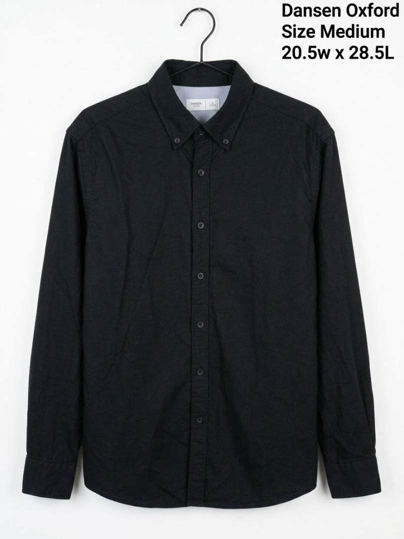 Dansen Oxford Shirt Size Medium Black Long Sleeve (Category: Formal Shirts) located in Caloocan City. Submitted by johnangelod119-36458 (Listing ID 1468885462, Image 1). Description: - Brand/Model: Dansen Oxford Shirt - Color: Solid Black - Material: 100% Cotton - Fit: Regular fit, clean look - Measurements: 20.5" width x 28.5" length - Style: Long sleeves, button-down collar - Condition: Great for casual or smart-casual outfits SF c/o buyer.