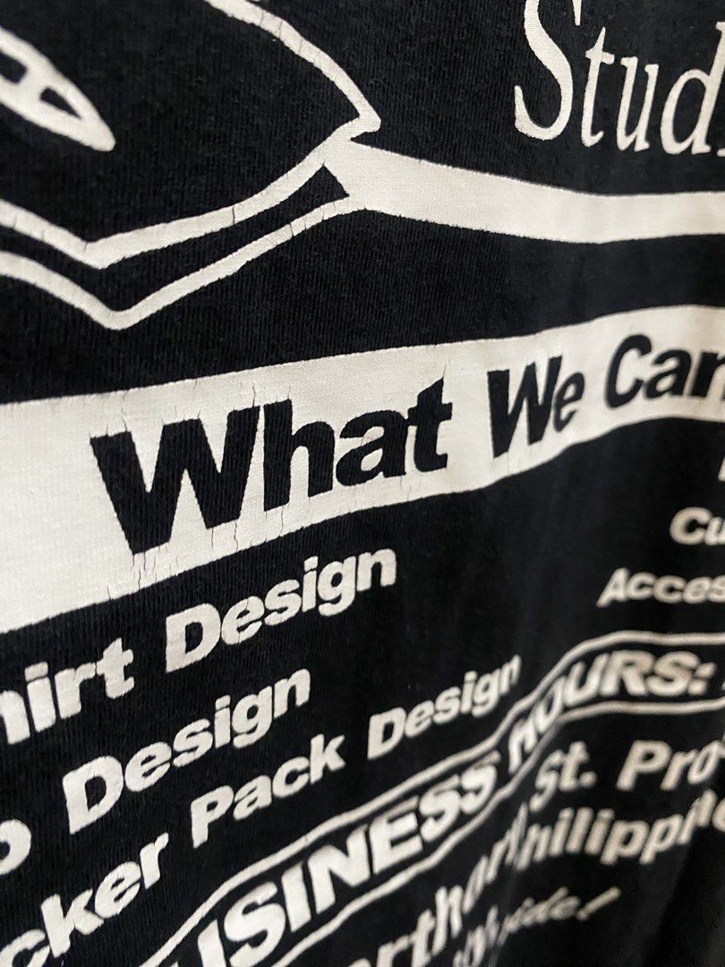 DBTK STUDIO TEE (REGULAR FIT) (Category: Tshirts & Polo Shirts ) located in Manila. Submitted by declutterlord (Listing ID 1468912885, Image 3). Description: Brand: DBTK - Size: S - Color: Black - Condition: Minimal print cracks but the fabric is in 99% good condition RFS: decluttering.
