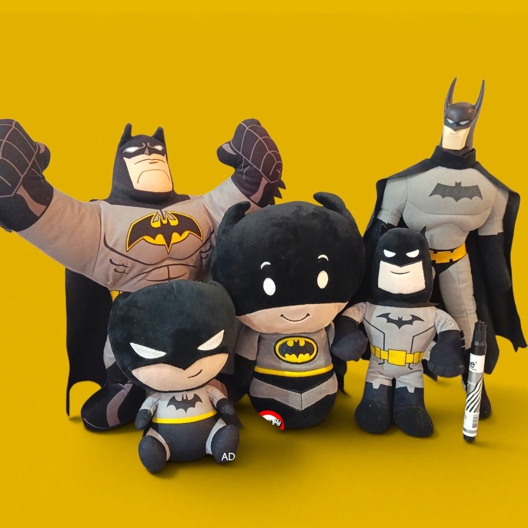 DC Comics Batman Plush Toys (Category: Plushies & Soft Toys) located in Taguig. Submitted by adopt.my.plush.ph (Listing ID 1468753370, Image 1). Description: ‼️Last Price (LP) Posted. Fixed. 👇👇👇👇 7" Batman Sitting Plush - 100.00 *as is, cut tag 10" Batman (talking) plush - 180.00 DC Super Friends *as is, untested, presumed drained batts, not working 12" Biggy Batman - 200.00 Hallmark Itty Bittys 15" Batman Hero Buddies (talking) - 300.00 Matt