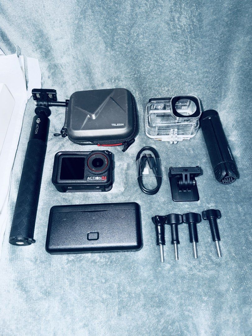 DJI Osmo Action 5 Pro Adventure Combo (Category: Cameras) located in Malabon City. Submitted by stuffsxdeclutter (Listing ID 1468849781, Image 1). Description: DJI ACTION 5 PRO- ADVENTURE COMBO FOR SALE Comes with: - 3 batteries - battery case - Extension rod - Locking screws - Protective frame - Curved adhesive based - 1 adapter mount (1 is missing) - Type c cable Condition: • Bought last May 2025 • Lady-owned • 100% well-maintained, works and l