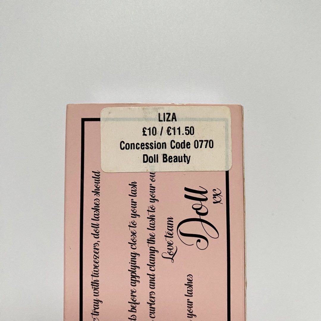 [AUTHENTIC] Doll Lash by Doll Beauty (Liza) (Category: Makeup) located in Midsayap. Submitted by someones_attic (Listing ID 1468880812, Image 3). Description: ⤿contents: 2 pcs / 1 pair ⤿reusable up to 20x ▹see attached price tag for the OG SRP £10 / €11.50 shown on the box tag ▹brand new & unused. (please refer to photos for actual condition) 💯 guaranteed authentic from Qatar cargo box 🇶🇦.