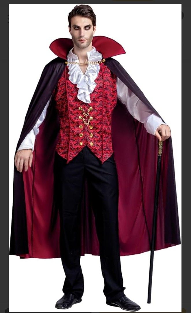 Dracula costume (Category: Occasions & Party Supplies) located in Baguio. Submitted by faith_angelo (Listing ID 1468789083, Image 1). Description: Dracula top+cape only Small-Med adult Top: EUC-LN Cape: EUC, minimal color transfer PAYMENT FIRST, NO COD LOCATION: BAGUIO CITY/ITOGON BENGUET MOD: J&T REGULAR SHIPPING ONLY.