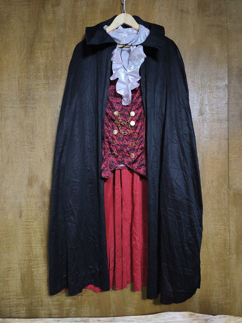 Dracula costume (Category: Occasions & Party Supplies) located in Baguio. Submitted by faith_angelo (Listing ID 1468789083, Image 2). Description: Dracula top+cape only Small-Med adult Top: EUC-LN Cape: EUC, minimal color transfer PAYMENT FIRST, NO COD LOCATION: BAGUIO CITY/ITOGON BENGUET MOD: J&T REGULAR SHIPPING ONLY.
