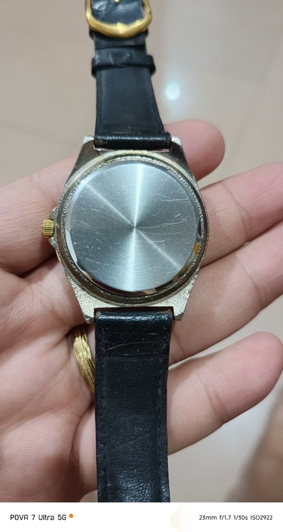 Dress Watch japan (Category: Women's Watches) located in Quezon City. Submitted by junseller18 (Listing ID 1468842832, Image 2). Description: newly replaced battery lr626 sept 2026. - Type: Japan Dress Watch - Movement: Quartz - Dial: Classic blue face with unique hour markers - Bezel: Gold-toned with decorative accents - Strap: Navy blue leather strap with buckle - Condition: 7/10 (pre-loved with minor signs of wear) - Ideal for casual or smart-