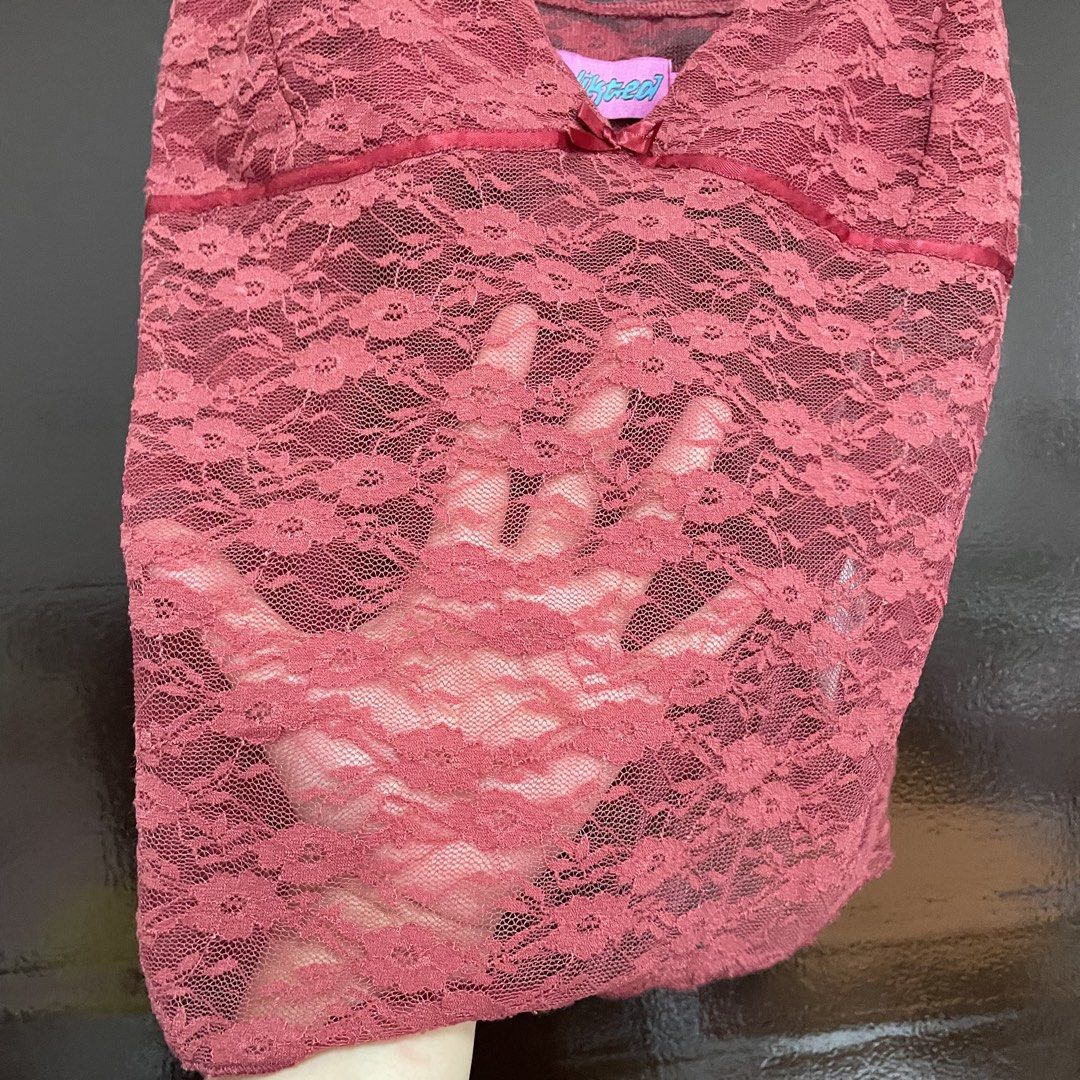 Edikted Pink Lace Cami Top Size M (Category: Sleeveless) located in Pasay City. Submitted by lovedbyzea (Listing ID 1468783956, Image 3). Description: - Brand: Edikted - Size: M - Color: Pink - Material: Soft and stretchy sheer floral lace - Features: Adjustable spaghetti straps and center front bow - Styling: Great for layering over a tee or wearing solo.