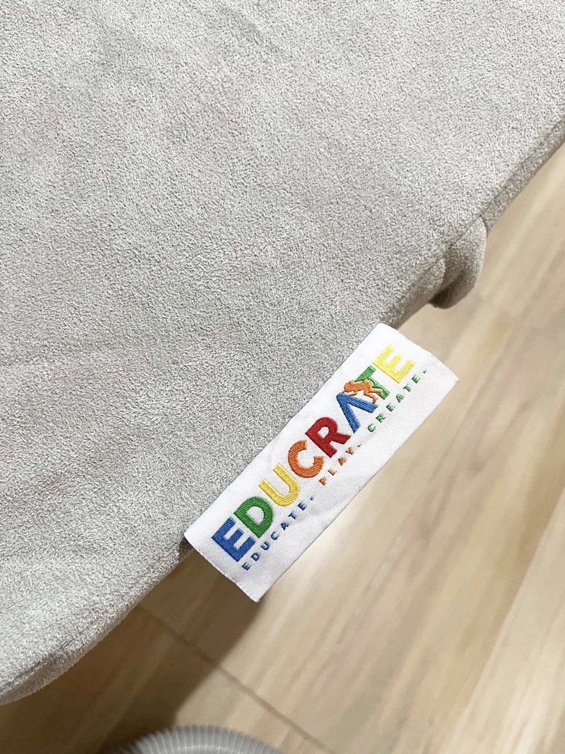 EducratePH TransformaCouch Play Couch (Category: Sofas) located in Pasig City. Submitted by ayaaramos (Listing ID 1468874862, Image 3). Description: - Brand: EducratePH modular play couch - Color/Material: Sleek grey microsuede with removable, machine-washable covers - Dimensions: 168cm x 84cm - Includes: Base cushions and two versatile triangular pillows - Features: Waterproof interior liners and high-resiliency CertiPUR foam inside - Perfect fo
