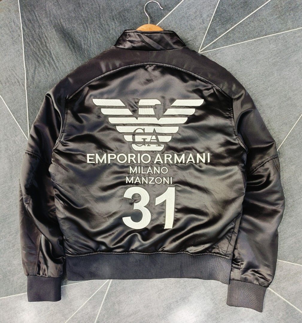 Emporio Armani Bomber Jacket (Authentic) (Category: Coats, Jackets and Outerwear) located in Cebu City. Submitted by renzecamingay (Listing ID 1468741381, Image 2). Description: Emporio Armani Bomber Jacket Good as New Medium fit Width 22 Length 25 6500 Plus ship Only Thank you and GOD bless ☺️.