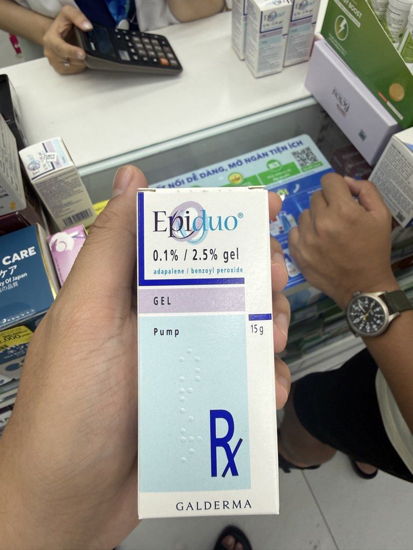 Epiduo 0.1% / 2.5% Gel Pump 15g (Category: Face Care) located in Rodriguez. Submitted by babytoothy (Listing ID 1468894847, Image 1). Description: epiduo orig, galderma brand from vietnam.