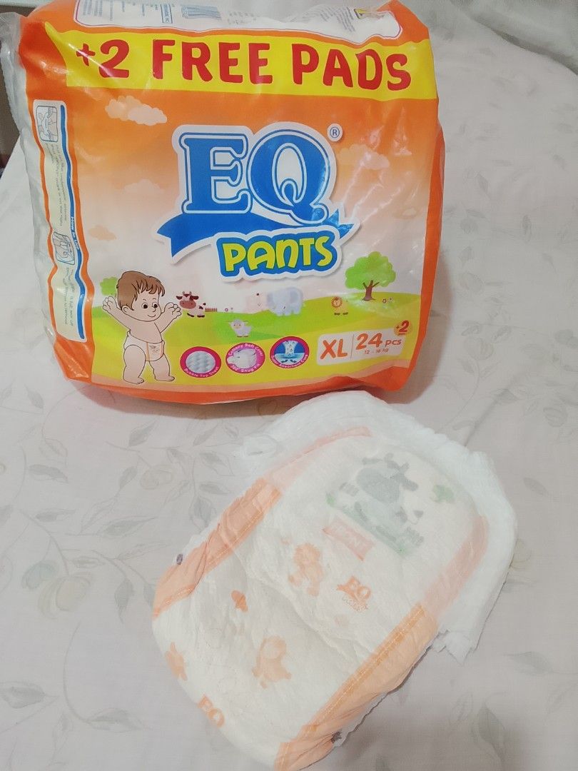 EQ Pants XL Diaper (Category: Diapers & Baby Wipes) located in Dagupan City. Submitted by docsjs (Listing ID 1468797690, Image 1). Description: Extra EQ Pants XL for sale! 20pcs left Opened pack... only few pcs used Properly sealed and stored Reason for selling: shifted to other size Expiry: 2028.