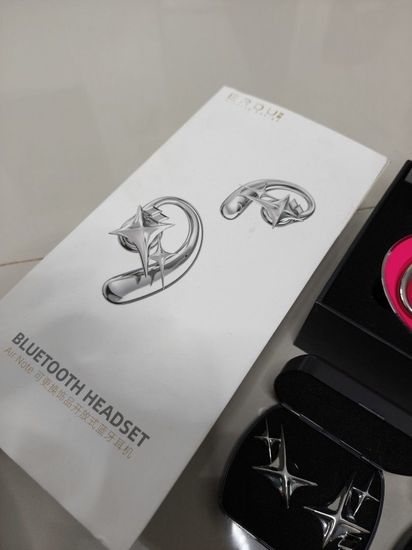ERDU AIRRING Design (Category: Headphones & Headsets) located in Paranaque City. Submitted by judy.arquillos (Listing ID 1468770982, Image 3). Description: ERDU AIRRING DESIGN WITH BOX AND CHARGER WITH 4 DIFFERENT DESIGN WORKING Y2K BLUETOOTH HEADSET 2500+SHIP J&T LALAMOVE.