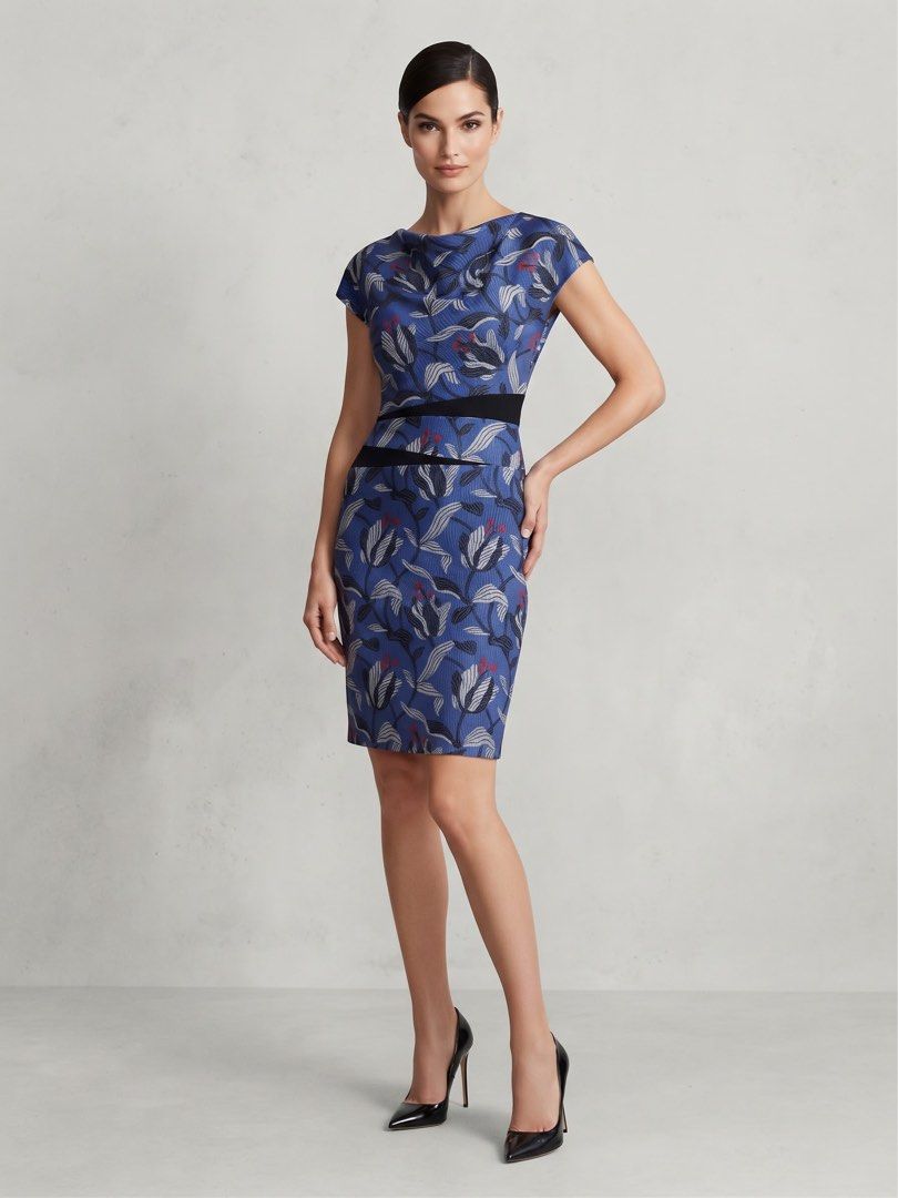 ESCADA PRINTED JACQUARD SHIFT DRESS (Category: Dresses) located in Pasig City. Submitted by vetementsdemanila (Listing ID 1468848941, Image 1). Description: ESCADA PRINTED JACQUARD SHIFT DRESS New with tags Size: 36 Bust: 34 inches Waist: 28 inches Length: 37 inches P2850 PLUS SHIPPING.