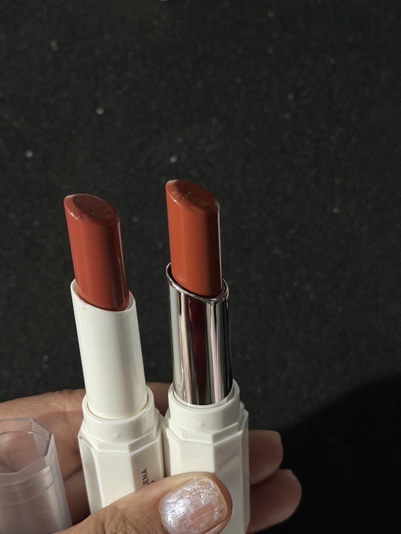 Ever Bilena Plus Serum Tinted Lip Balm Set (Category: Makeup) located in Malabon City. Submitted by annshopable_ (Listing ID 1468858870, Image 3). Description: - Brand: Ever Bilena Plus - Product: Serum Tinted Lip Balm Bundle - Shades: Spiced & Toast of New York - Size: 3.2g per stick - Condition: Barely used, twist-up mechanism works smoothly - Packaging: White hexagonal tubes with clear caps - Ideal for: Everyday wear and effortless looks Take 