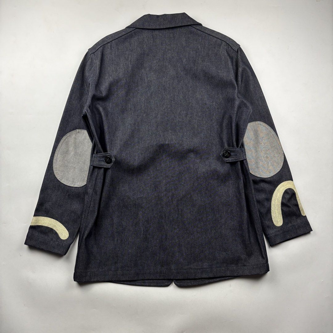 Evisu Raw Denim Seagull Blazer (Category: Coats, Jackets and Outerwear) located in Makati City. Submitted by ragrepository (Listing ID 1468732427, Image 3). Description: Evisu Raw Denim Seagull Blazer Tagged as 38 Length- 31” Pit to pit- 21” Sleeves- 23” Shoulder-18.5” Condition-9/10 Flaw- None .