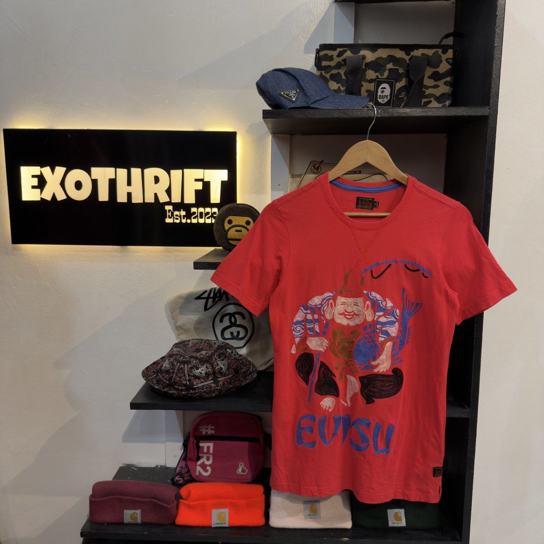 Evisu Red Women’s Shirt (Category: Shirts) located in Manila. Submitted by jerichomal82553 (Listing ID 1468875827, Image 1). Description: Evisu Red Women’s Shirt 17 by 27 Good Condition Complete Tags CLAIM 1300.
