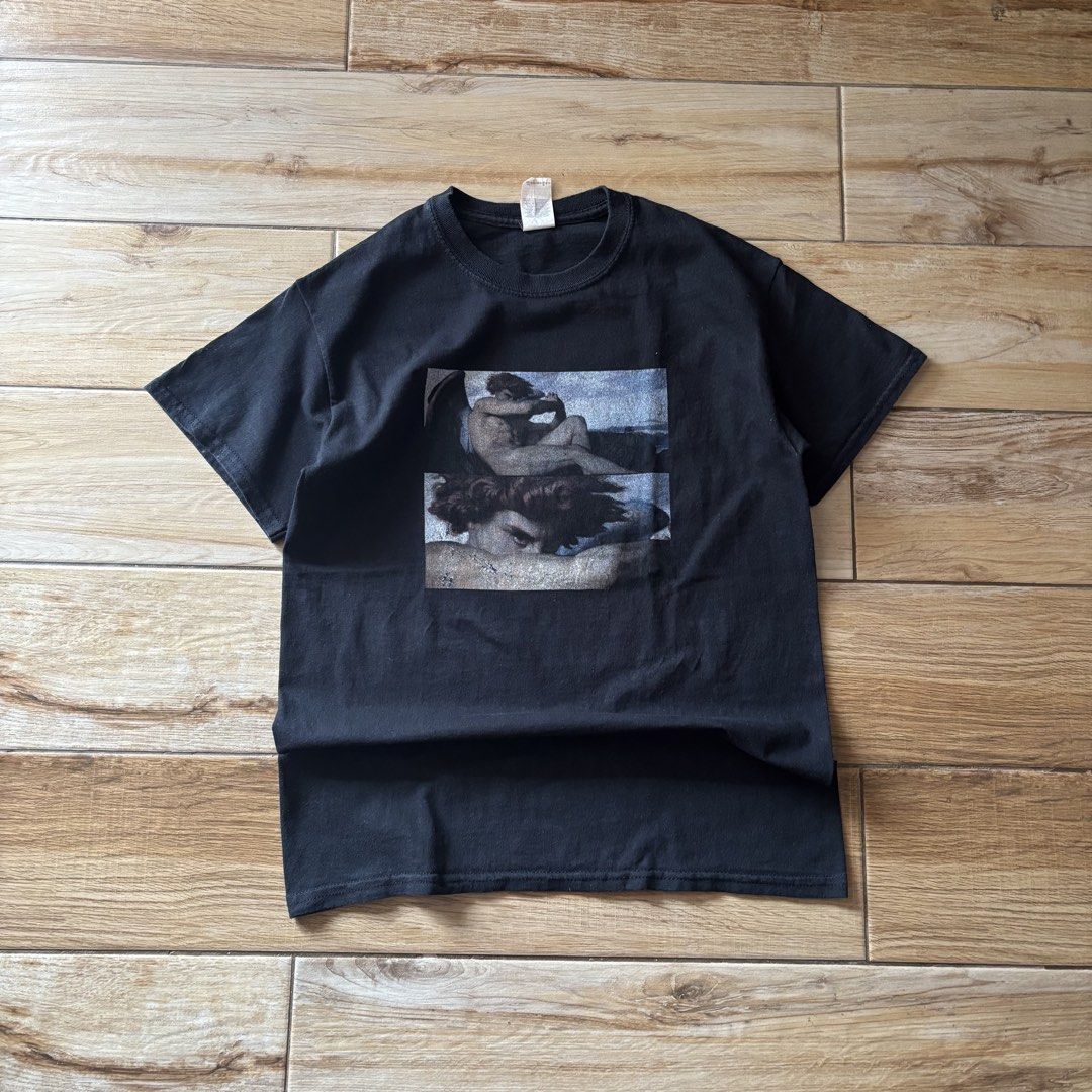fallen angel lucifer black graphic cotton tee (Category: Tshirts & Polo Shirts ) located in Calamba. Submitted by wearlikenobody (Listing ID 1468741242, Image 1). Description: Length: 26” Width: 17” Condition: 9/10 Issue: slight print cracks Size: M.