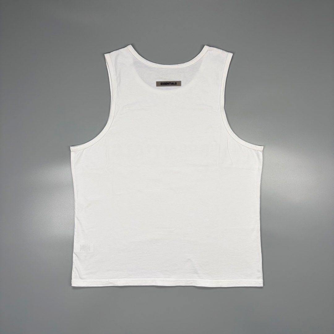 Fear of God Essentials (Category: Luxury Apparel) located in Cavite. Submitted by onebeancent (Listing ID 1468916105, Image 2). Description: Size: Medium to Large Frame Dimension: 21" Width | 26" Length Color: White Color Rate: 10/10 Issue: None Condition: Like new‼️ Price: 950php Additional Shipping Fee (J&T Small Pouch) 75php Luzon 100php visayas 120php mindanao.