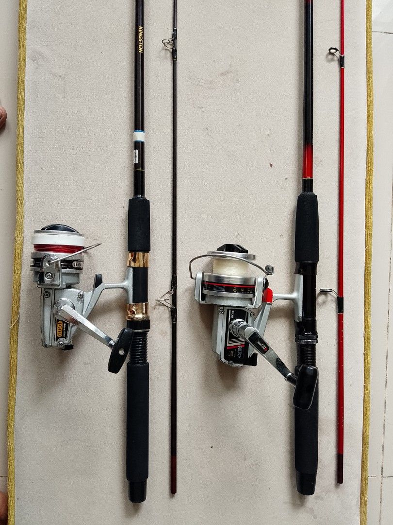 Fishing set (Category: Fishing) located in Cavite. Submitted by authentickids_wear (Listing ID 1468841454, Image 3). Description: fishing rod brand,lake point, color red black / fishing reel brand riyobi made in Japan. fishing rod brand, kingston made in Japan. fishing reel daiwa silverline made in Japan..