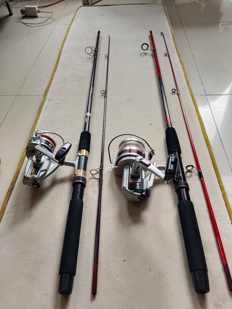 Fishing set (Category: Fishing) located in Cavite. Submitted by authentickids_wear (Listing ID 1468841454, Image 2). Description: fishing rod brand,lake point, color red black / fishing reel brand riyobi made in Japan. fishing rod brand, kingston made in Japan. fishing reel daiwa silverline made in Japan..