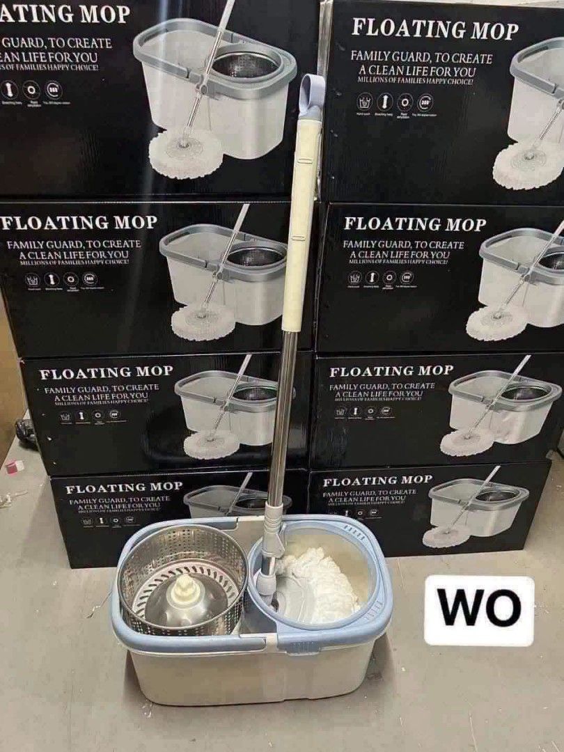 Floating Mop (Category: Cleaning Tools & Supplies) located in Manila. Submitted by yannieshop (Listing ID 1468720672, Image 1). Description: FLOATING MOP STAINLESS SPINNER.