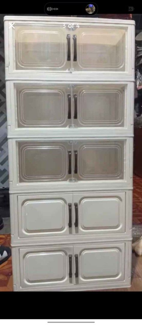Foldable Cabinet Organizer (Category: Storage Boxes & Baskets) located in Las Pinas. Submitted by huyanna_clydhen (Listing ID 1468749454, Image 1). Description: 60cm / 5layers Available design Mixed and White brandnew, sealed per layer. Las Piñas Talon 4 location. .