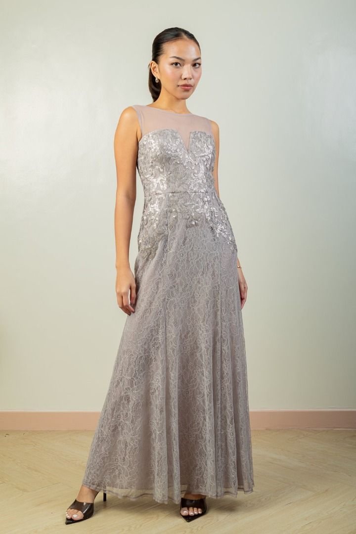 FOR RENT: BCBG Sequined Lace Illusion Gown (Gray) (Category: Evening dresses & gowns) located in Quezon City. Submitted by larentamnl (Listing ID 1468720752, Image 2). Description: READ T&C BEFORE RENTING » rental fee: ₱2,200 » refundable security deposit: ₱500 » this is good for 4-day use only. Additional ₱300/day » rates are charged per calendar day, not per 24 hours. » studio fittings by walk-in / appointment | Tue to Sun: 10 AM – 7 PM » for m
