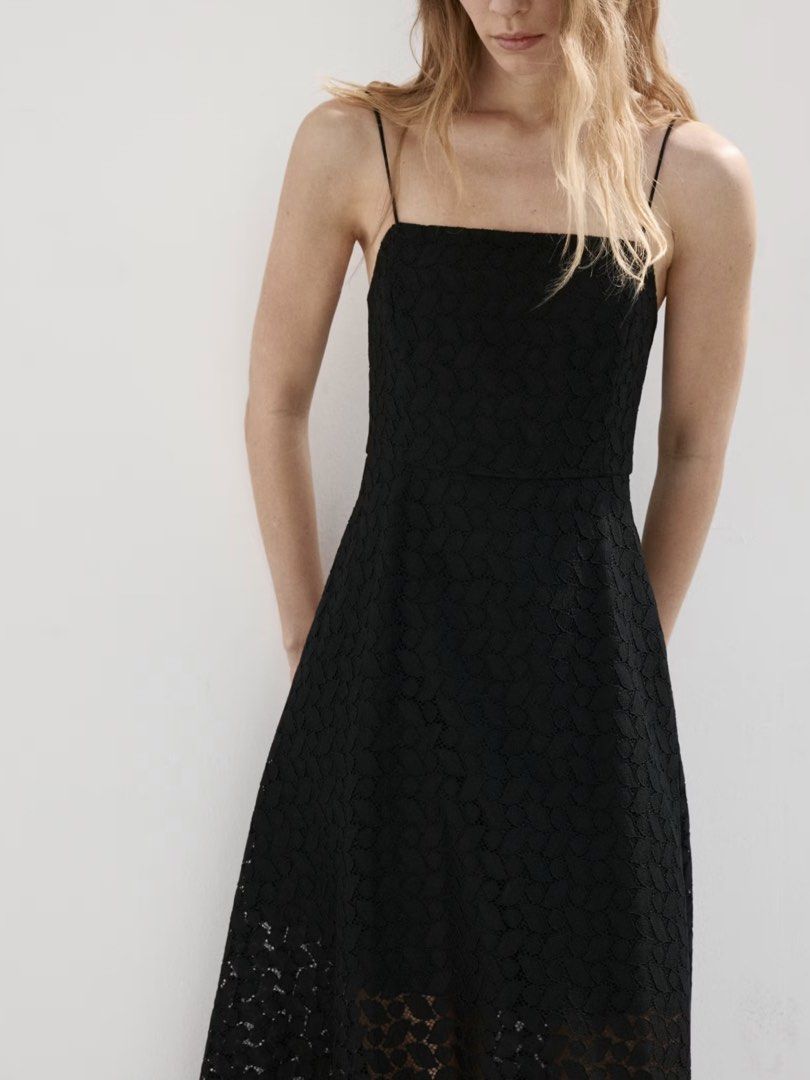 FOR RENT: Mango Black Midi Dress (Category: Dresses) located in Manila. Submitted by kbrxy (Listing ID 1468891143, Image 2). Description: - Php 1000 for 3 days. No need to wash! - Php 2000 security deposit. Will be returned once dress is returned in good condition - Thin straps. Openwork details. Back zipper. Inner lining.