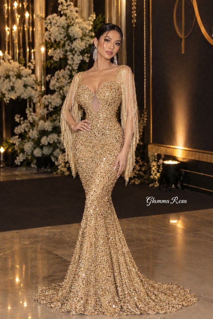 FOR RENT‼️ PREMIUM GOLD SEQ. SLEEVE DECOR ✨ (Category: Evening dresses & gowns) located in Manila. Submitted by glammarosa (Listing ID 1468787064, Image 2). Description: Fb page: Glamma Rosa Gown & Suit Rental FOR RENT‼️ PREMIUM GOLD SEQ. SLEEVE DECOR ✨ 𝑹𝑬𝑺𝑬𝑹𝑽𝑬 𝒀𝑶𝑼𝑹 𝑺𝑳𝑶𝑻 𝑵𝑶𝑾 ‼️ Php 1k rent 🌹 Small - Medium 🌹 3 days rental [Pick up, event, return]. 🌹 Can do advance pick up & day extension [w/ minimal fee]. 🌹 Online transactio