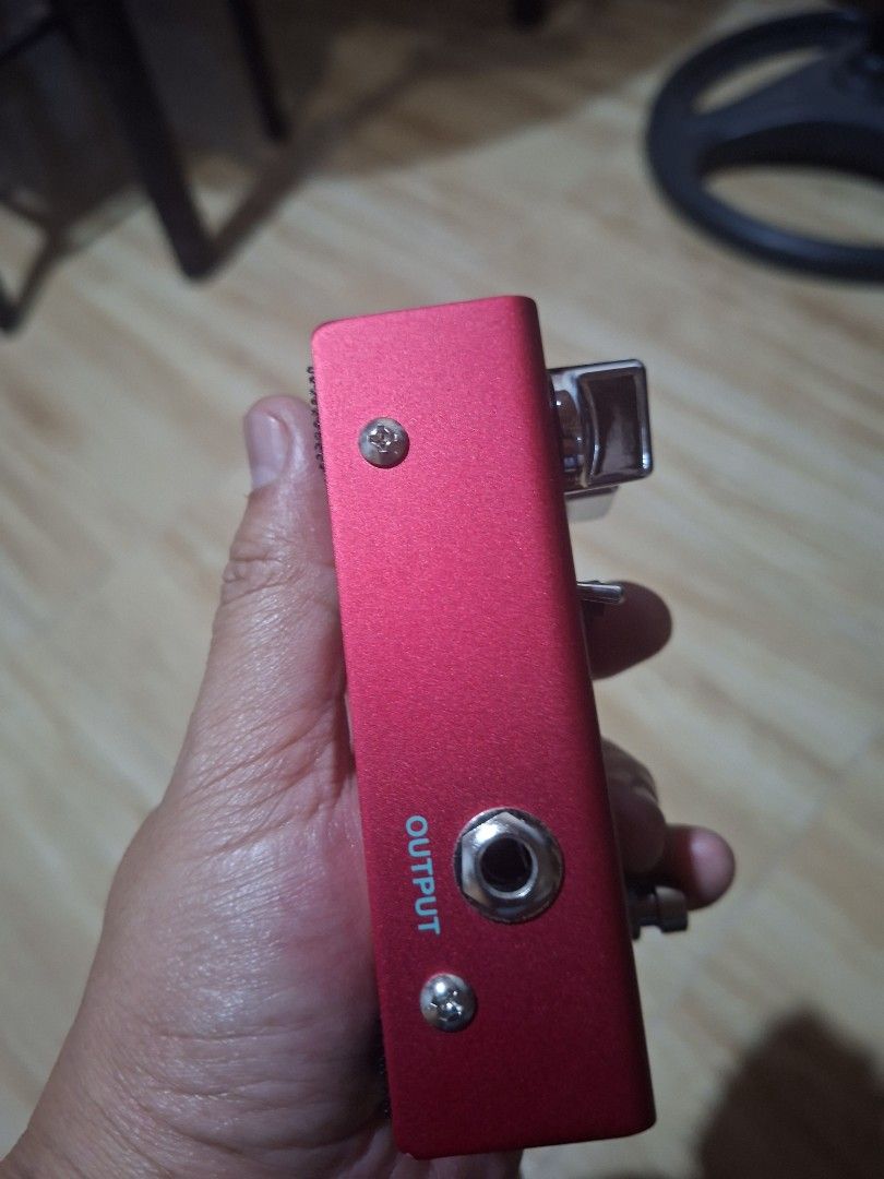 For Sale Joyo DarkFlame (Category: Musical Instruments) located in Manila. Submitted by killboypowerhead (Listing ID 1468926147, Image 2). Description: - JOYO Dark Flame heavy metal distortion pedal in metallic red - Features Volume, Gain, High, Mid, and Low EQ knobs - Toggle switch for Dark and Bright voicing modes - Powered by standard DC 9V - Velcro already attached to the bottom for easy pedalboard mounting - Delivers brutal, high-gain tones 