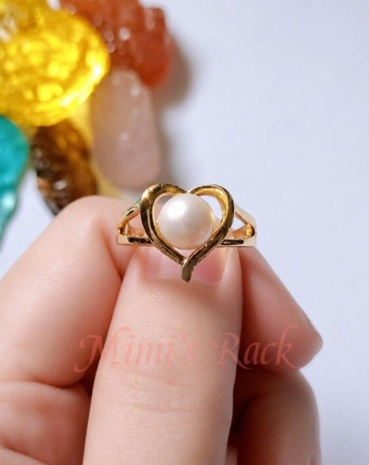 FRESHWATER PEARL GOLD RING HEART DESIGN (Category: Rings) located in Taguig. Submitted by mimisrack (Listing ID 1468928764, Image 2). Description: 🤍Soft. Elegant. Made for love. -Pearl for purity and feminine grace -Gold for warmth and timeless luxury -Heart design for love that lasts -Perfect for anniversaries, birthdays... or "just because." -Wear it and let your hands speak romance. 🧿 adjustable 🧿 pearl size: 7.5mm ▪️keep jewelries separate