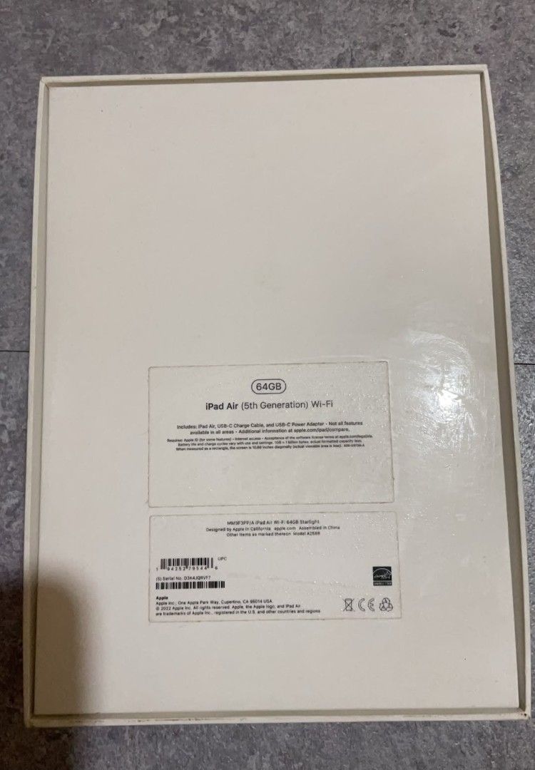 FS IPAD AIR 5 STARLIGHT (64 GB) (Category: iPad) located in Manila. Submitted by bravebird_3a54b2 (Listing ID 1468786950, Image 2). Description: -No Major Issues but has white spot sa screen, a common issue sa ipad air but doesn't affect performance -No history of repair -Batt life still last for 24 hrs depending on usage -Comes with: •A box, 2 apple sticker, manual •GOOJODOQ PEN, may flaws but still usable •Charger •Case as seen sa pic -negotiab