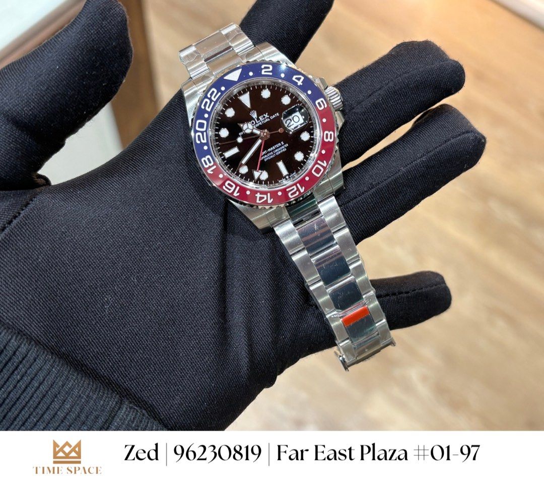 Full Factory Stickers Brand New Rolex May 2026 GMT Master II 126710blro Pepsi Oyster Bracelet (Category: Watches) located in Singapore. Submitted by timespace.sg (Listing ID 1468757584, Image 1). Description: Full Factory Stickers Brand New Rolex May 2026 GMT Master II 126710blro Pepsi Oyster Bracelet Price: 33900 Tele: bit.ly/timespacetele Insta: bit.ly/timespacesg Carousel: https://www.carousell.sg/u/timespace.sg/ Fb: https://bit.ly/timespacefb