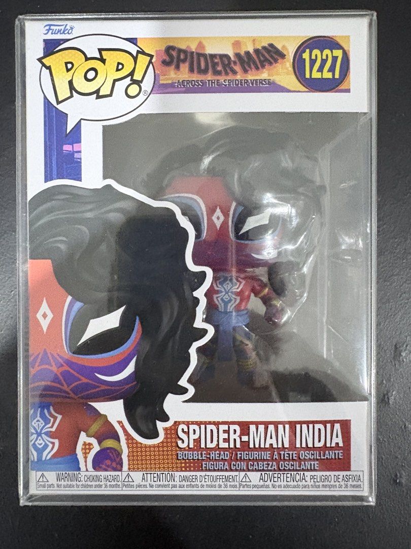 Funko Pop - Spider-Man India 1227 (Category: Designer & Blind Box Toys) located in Manila. Submitted by popnloaded (Listing ID 1468811164, Image 1). Description: - Item: Funko Pop Animation #1227 Spider-man India (Across the Multiverse) - Condition: Mint, stored carefully on shelf - Packaging: Original box included with clear protective sleeve - Corners: Sharp and intact PM for more photo. Mode of Payment: Gcash, Cash for meetups. Meetups: Benild