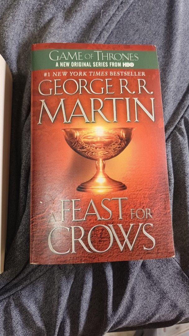 Game Of Thrones 4-Book Set (Category: Storybooks) located in Manila. Submitted by almanzakie00206 (Listing ID 1468776358, Image 3). Description: - Title: Game of Thrones 4-Book Paperback Set - Books included: A Game of Thrones, A Clash of Kings, A Storm of Swords, A Feast for Crows - Condition: Covers show minor shelf wear; pages are clean, complete, and uncreased - Value: Budget-friendly way to enjoy the complete epic fantasy masterpiece - Shipp