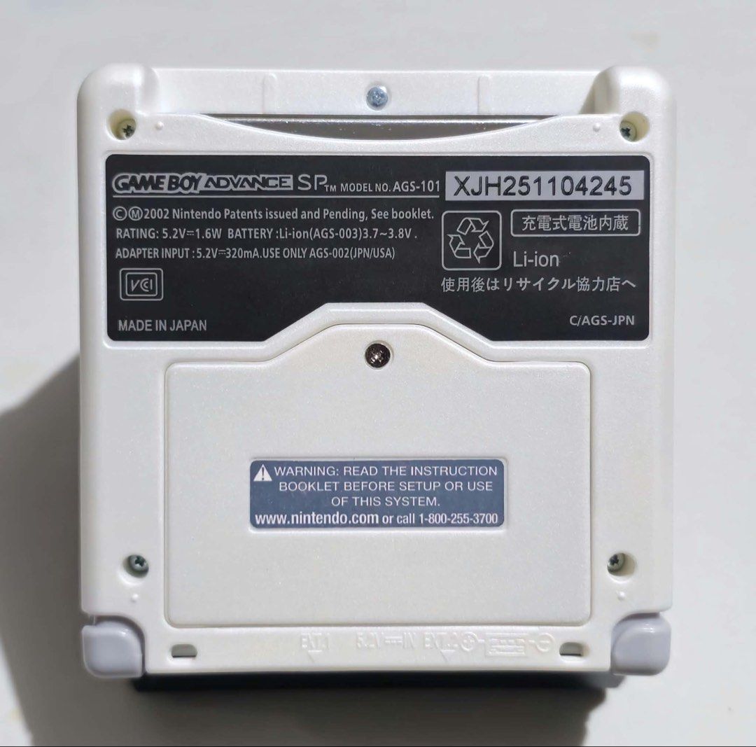 Gameboy Advance SP IPS LCD (Category: Nintendo) located in Santa Rosa. Submitted by j.r.constantino (Listing ID 1468834246, Image 3). Description: 📣 For sale Gameboy Advance SP 📣 🏷️ ₱6,500 fixed ➡️ AGS-001 model ➡️ New IPS screen v4 (adjustable to 15 levels of brightness) ➡️ New white shell ➡️ Loud sounds (new capacitor) ➡️ All buttons are crisp and working ➡️ EXT and charging port are working ➡️ With new battery and original nintendo charger 