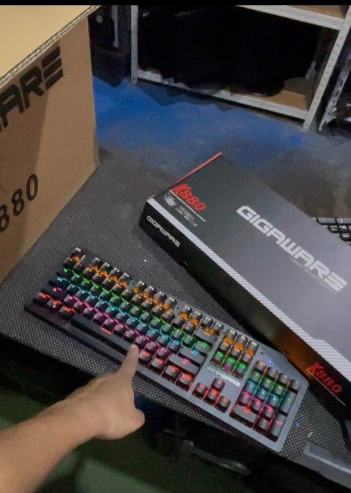 Gaming Keyboard and Mouse (Category: Computer Keyboard) located in Manila. Submitted by leighmarie024 (Listing ID 1468926438, Image 3). Description: Brand new Gigaware Mechanical Keyboard Blue switch 500php each MSI M99 RGB GAMING MOUSE LIGHTWEIGHT HONEYCOMB 500php each 1 set (keyboard and mouse ) 800php nlng accepting bulk buyers also All branded accessories Best Quality discounted price for bulk buyers Pickup or via Lalamove at ur own expense..