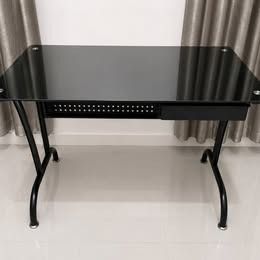 Glass Table black + Mesh Chair (Category: Office Furniture & Fixtures) located in Caloocan City. Submitted by coolcloud.3ec01a (Listing ID 1468881195, Image 1). Description: Rush Sale Glass table and metals color black + Mesh Chair green. Super sturdy with drawer. Used for couple of yrs with no issues, good condition. Table Dimension: 100(L) x 58(W) x 75 (H) Chair = Standard size RFS: Decluttering. Selling Price: 5500 / LP: 4500 LP is for very su
