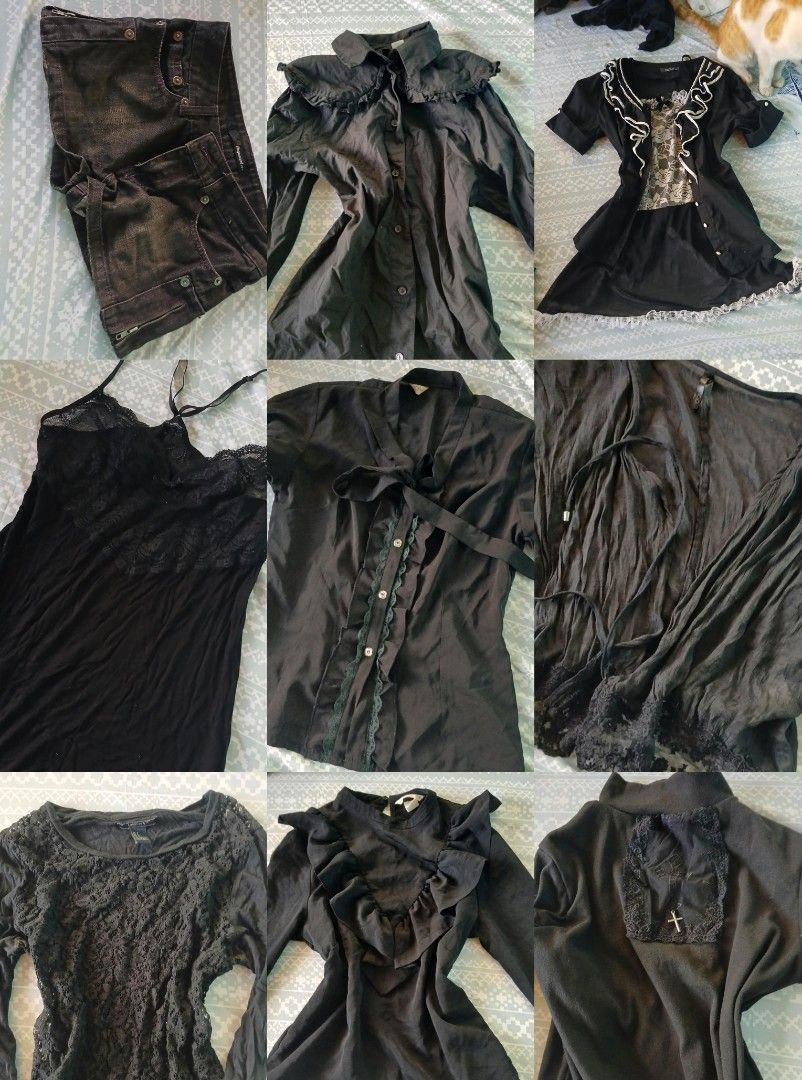Goth Clothes (Includes: blouses, lacy tops, etc...) (Category: Blouses) located in Baguio. Submitted by nnthnnth (Listing ID 1468748183, Image 2). Description: Price Range: 80-200 Decluttered Clothes Send a message with Screenshot.