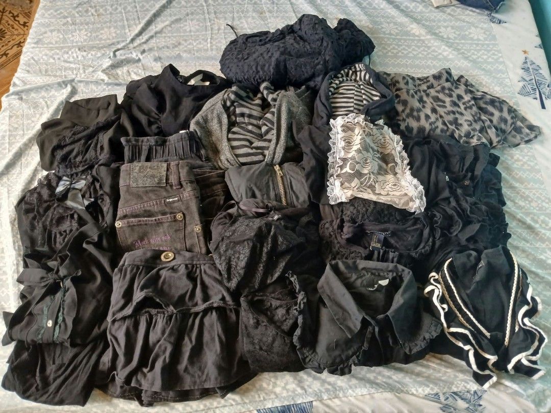 Goth Clothes (Includes: blouses, lacy tops, etc...) (Category: Blouses) located in Baguio. Submitted by nnthnnth (Listing ID 1468748183, Image 1). Description: Price Range: 80-200 Decluttered Clothes Send a message with Screenshot.