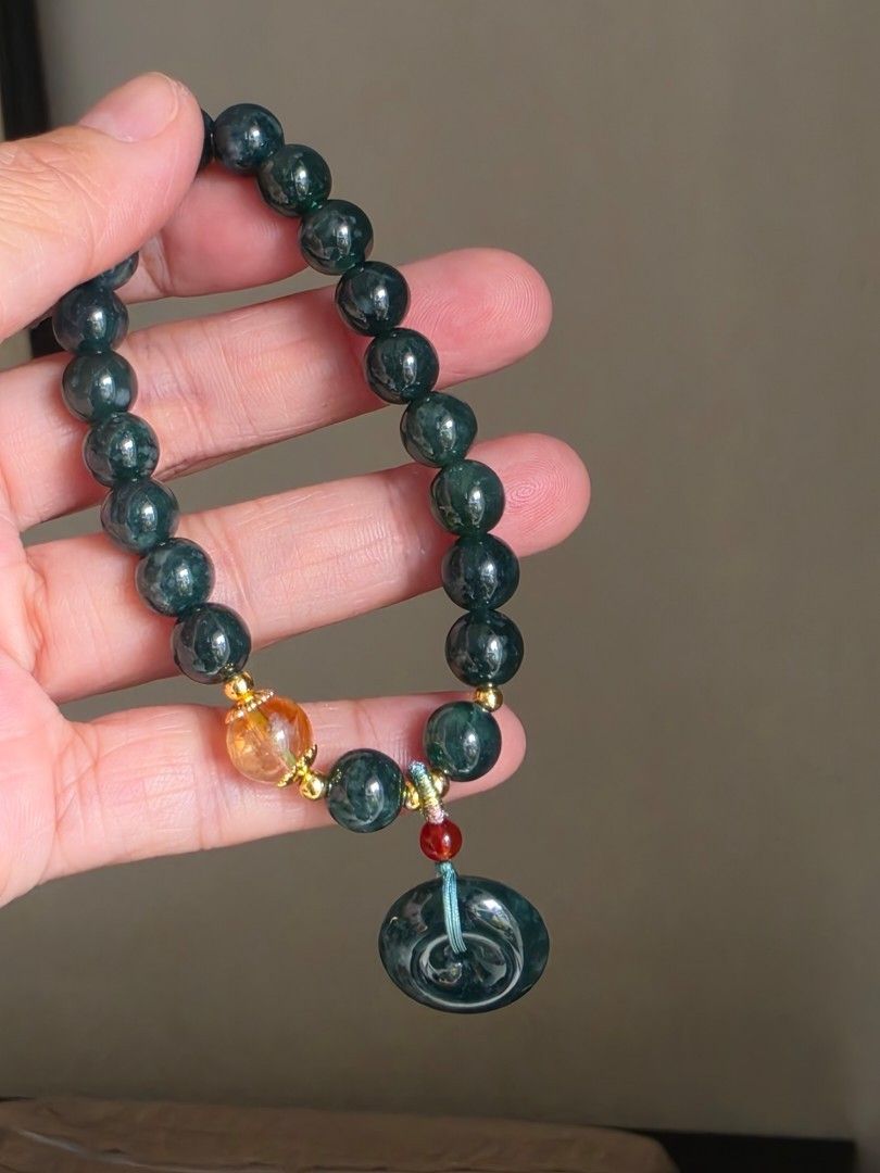 Guatemala Jade Donut charms with certificate (Category: Bracelets) located in Manila. Submitted by cavalierdolls (Listing ID 1468756648, Image 3). Description: 💚 GUATEMALA JADE BRACELET 💚 Deep teal-green beauty with a touch of timeless elegance! ✨ Featuring rich blue-green jade beads, a beautifully carved jade pendant, and elegant gold accents. Each bead displays its own unique patterns, making this bracelet a stunning piece for jade lovers and