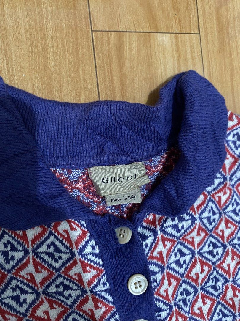 Gucci AOP cardigan (Category: Sets or Coordinates) located in Bato. Submitted by itsmethriftlist (Listing ID 1468811790, Image 2). Description: Size 5.