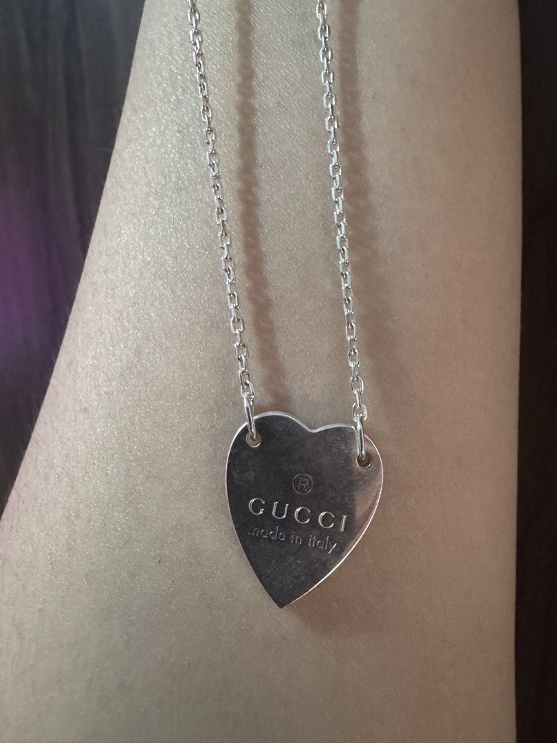 Gucci heart necklace (Category: Necklaces) located in Muntinlupa City. Submitted by xiez1209 (Listing ID 1468769735, Image 3). Description: Gucci heart necklace 6,000 only Comes with box, manuals and paperbag.