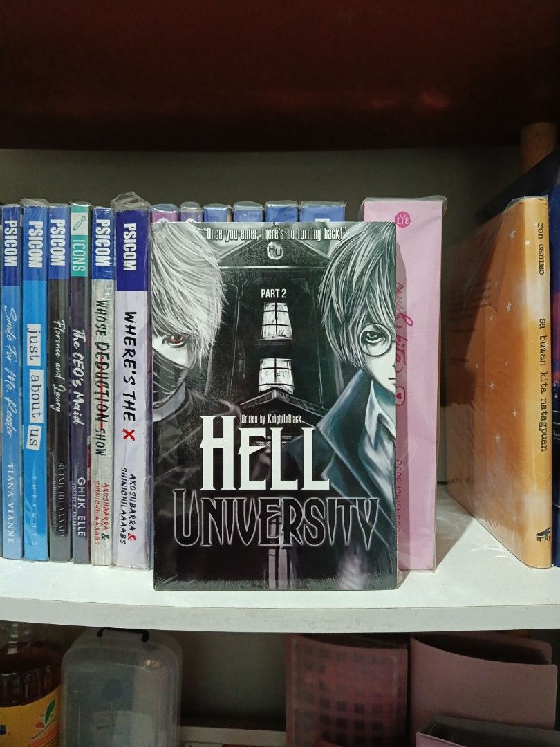 Hell University Part 2 by KnightInBlack (Category: Storybooks) located in Quezon City. Submitted by jnnmdrd01 (Listing ID 1468841533, Image 1). Description: BRAND NEW SEALED‼️‼️ strictly payo rfs: need funds.