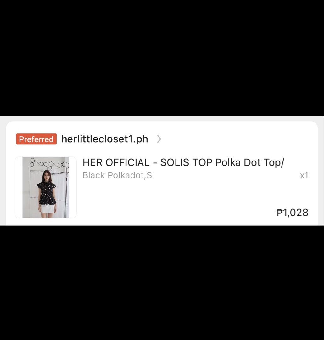 HER Official Solis Top Polka Dot Top (Category: Blouses) located in Cebu City. Submitted by myrosieposie (Listing ID 1468742593, Image 2). Description: Fits s-m frames.
