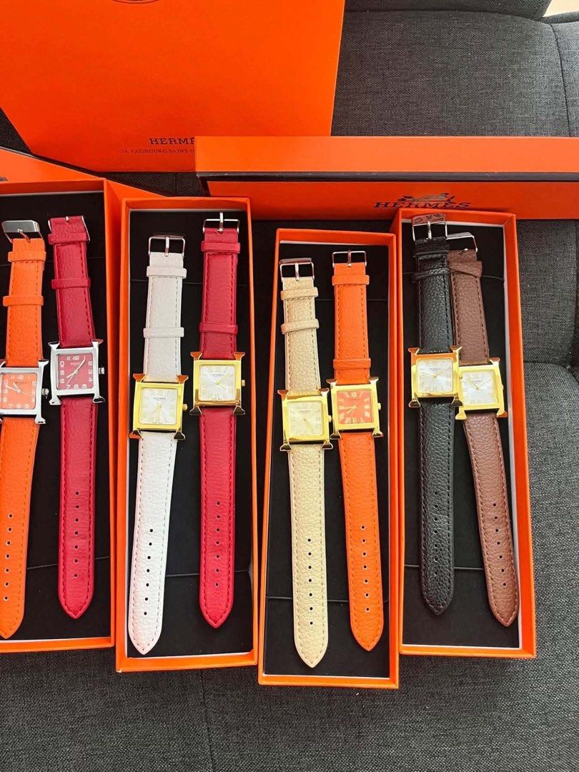 Hermes Watch (Category: Luxury Watches) located in Taguig. Submitted by renzms (Listing ID 1468797575, Image 3). Description: • comes with box & paper bag • perfect as gift set! • 1 item per box only (ni-pic lang na duo for the colors available) • actual photos • leather watch | high quality • shipping nationwide via tiktok co.