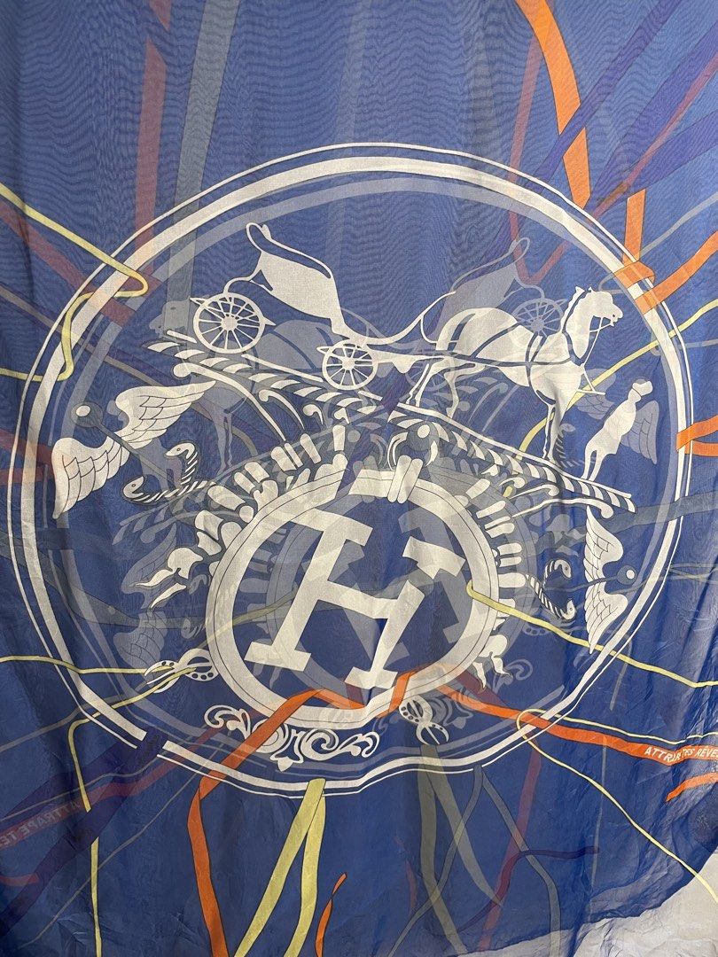 Hermès Logo Blue silk scarf (Category: Scarves) located in Cebu City. Submitted by thrifted.john (Listing ID 1468913097, Image 3). Description: Hermès Logo Blue silk scarf - Width 28 - Length 69 - Excellent / Asnew - 10/10 colorate & condition - no issue 2,850 Loc: Cebu Unli Vc, vouch.