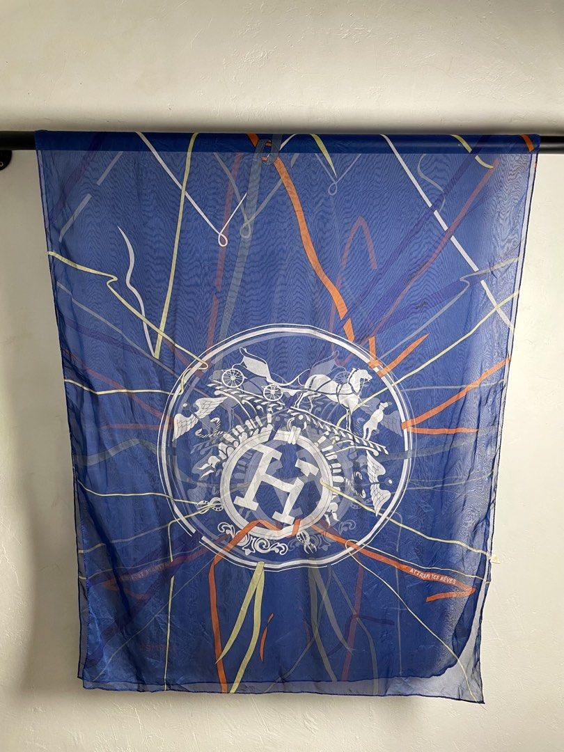 Hermès Logo Blue silk scarf (Category: Scarves) located in Cebu City. Submitted by thrifted.john (Listing ID 1468913097, Image 2). Description: Hermès Logo Blue silk scarf - Width 28 - Length 69 - Excellent / Asnew - 10/10 colorate & condition - no issue 2,850 Loc: Cebu Unli Vc, vouch.