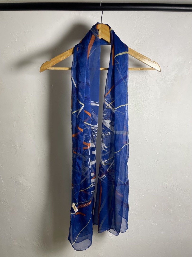 Hermès Logo Blue silk scarf (Category: Scarves) located in Cebu City. Submitted by thrifted.john (Listing ID 1468913097, Image 1). Description: Hermès Logo Blue silk scarf - Width 28 - Length 69 - Excellent / Asnew - 10/10 colorate & condition - no issue 2,850 Loc: Cebu Unli Vc, vouch.