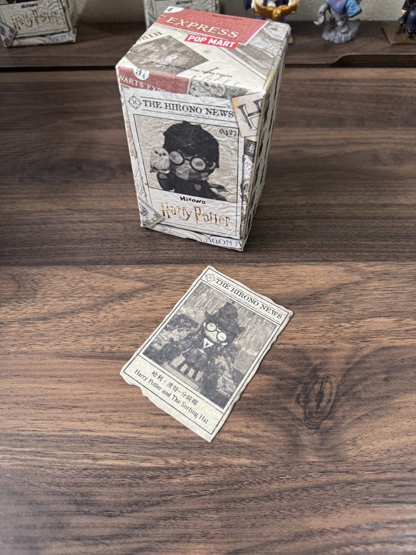 Hirono x Harry Potter - Sorting Hat (Category: Designer & Blind Box Toys) located in Quezon City. Submitted by auntie.cart (Listing ID 1468760234, Image 3). Description: Brand new and authentic Sealed foil with card, open bottom of the box .