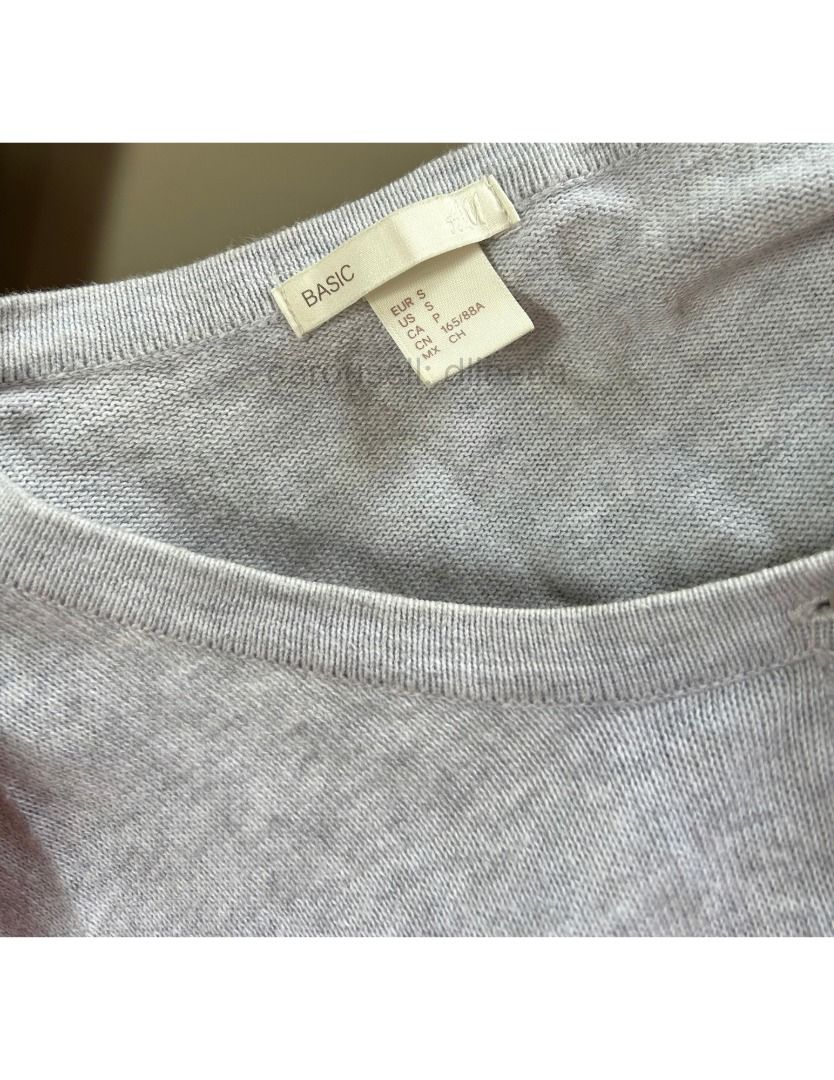 H&M Basic Grey Cardigan Size S (Category: Coats, Jackets and Outerwear) located in Ajuy. Submitted by dljeeea (Listing ID 1468726899, Image 2). Description: RFS: Doesn't fit me anymore & does not look well with my body type - Size: Small - Color: Neutral grey (goes with everything) - Material: Soft and lightweight knit - Design: Round neckline with front button closure - Details: Ribbed hem and cuffs - Condition: Excellent, easy to throw on over 