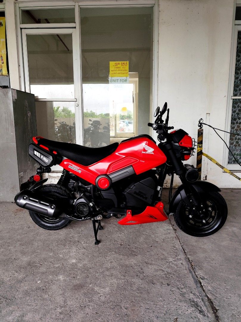 Honda Navi 2026 RED (Category: Motorbikes for Sale) located in Manila. Submitted by jettgutier06007 (Listing ID 1468870490, Image 1). Description: For sale only.. Honda Navi 2026 (Pogi) 1,200 mileage only Loaded parts upgrade No issue Registered till 2029 Complete original documents Newly oil changed and gear oil changed Pm or text 09499272576 Thanks Godbless 🙏❤️.